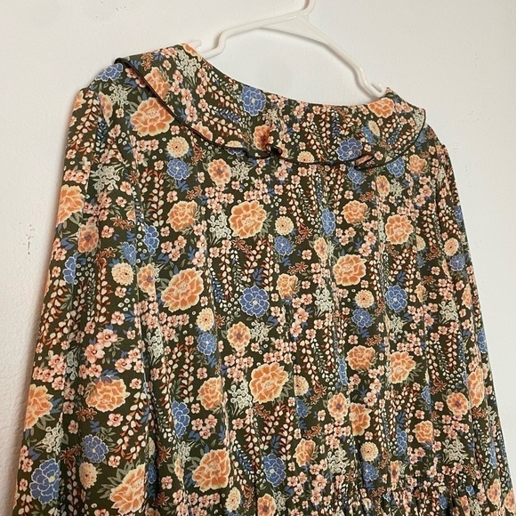 CITY STUDIO Womans Ruffle V neck  Multicolor Dress Tiered Ruffle Long Sleeve XXL - Picture 7 of 16